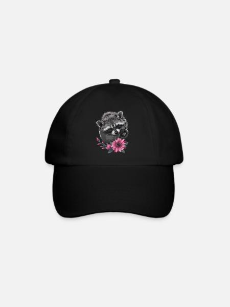 Waschbär - Baseballkappe - Schwarz/Schwarz