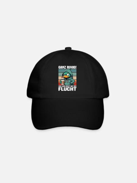 Ganz Ruhig! Wir Sind Nicht Auf Der Flucht Ente - Baseballkappe - Schwarz/Schwarz