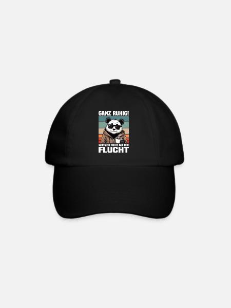 Ganz Ruhig! Wir Sind Nicht Auf Der Flucht Panda - Baseballkappe - Schwarz/Schwarz