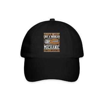 Wie ein normaler Mechaniker, aber erhebender - Baseballkappe - Schwarz/Schwarz - Vorne