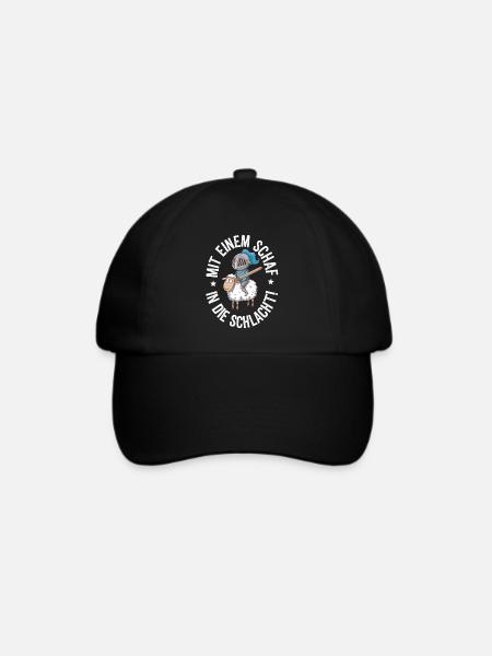 Schaf Spruch Siedler - Baseballkappe - Schwarz/Schwarz