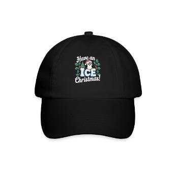 Hab Einen Eisigen Weihnachtszeit Pinguin - Baseballkappe - Schwarz/Schwarz - Vorne