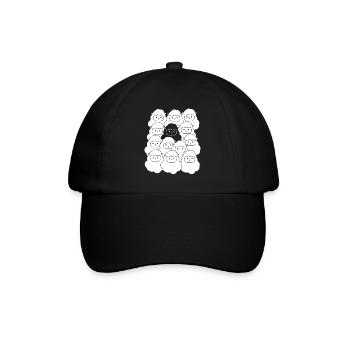 Süßes Schaf Schafherde Wolle - Baseballkappe - Schwarz/Schwarz - Vorne
