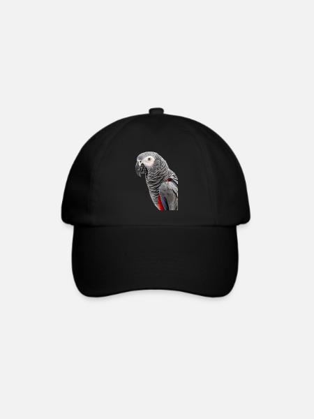 Afrikanisches Grau - Baseballkappe - Schwarz/Schwarz