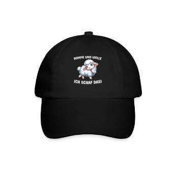 Komme was wolle ich Schaf das Schafe Sprüche - Baseballkappe - Schwarz/Schwarz - Vorne