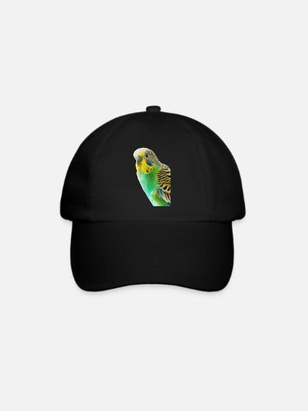Wellensittich - Baseballkappe - Schwarz/Schwarz