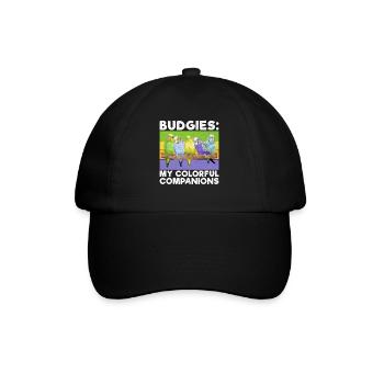 Budgie Gift - Baseballkappe - Schwarz/Schwarz - Vorne