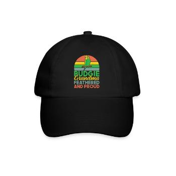 Budgie Gift - Baseballkappe - Schwarz/Schwarz - Vorne