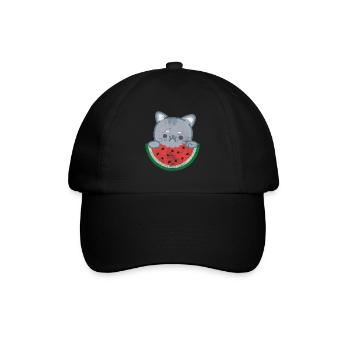 Wassermelone - Baseballkappe - Schwarz/Schwarz - Vorne