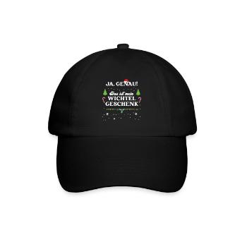 Wichteln Weihnachten Wichtelgeschenk XMAS Feier - Baseballkappe - Schwarz/Schwarz - Vorne