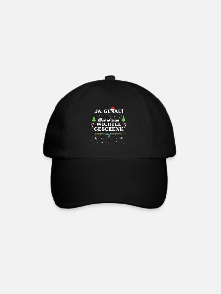 Wichteln Weihnachten Wichtelgeschenk XMAS Feier - Baseballkappe - Schwarz/Schwarz