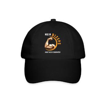 MEIN BIZEPS NICHT MEIN CHARAKTER - Baseballkappe - Schwarz/Schwarz - Vorne