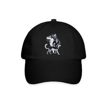 Wolf - Baseballkappe - Schwarz/Schwarz - Vorne
