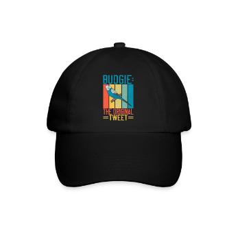 Budgie Gift - Baseballkappe - Schwarz/Schwarz - Vorne