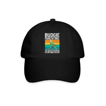 Budgie Gift - Baseballkappe - Schwarz/Schwarz - Vorne