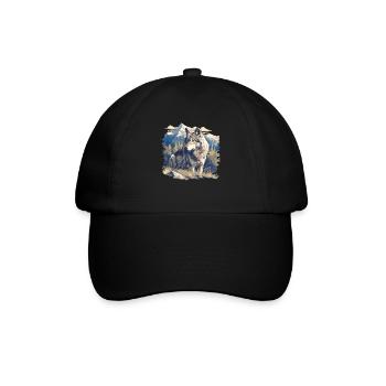 Wölfe Wolf - Baseballkappe - Schwarz/Schwarz - Vorne
