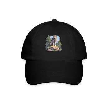 Wölfe Wolf - Baseballkappe - Schwarz/Schwarz - Vorne