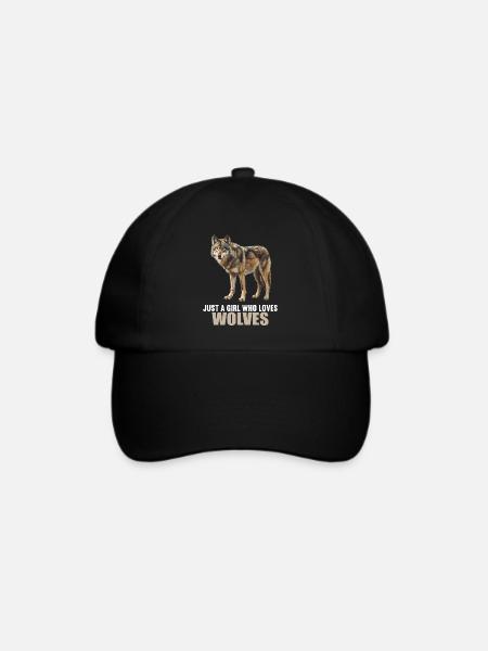 Wölfe Wolf - Baseballkappe - Schwarz/Schwarz