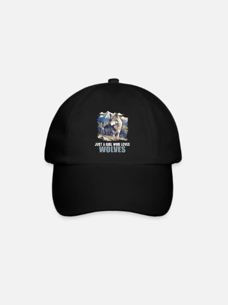 Wölfe Wolf - Baseballkappe - Schwarz/Schwarz