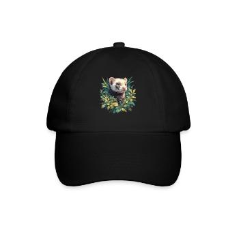 Ferret Frettchen - Baseballkappe - Schwarz/Schwarz - Vorne