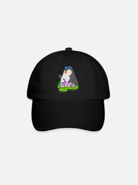 Pinguin Fahrrad - Baseballkappe - Schwarz/Schwarz