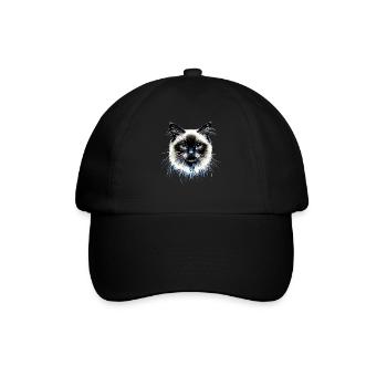 Birma Katze Heilige Birmakatze Süße Birma Katzen - Baseballkappe - Schwarz/Schwarz - Vorne