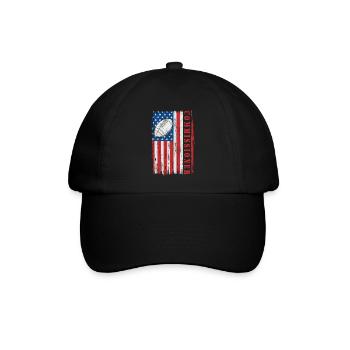 Commissioner Fantasy Football USA Flagge Lustig - Baseballkappe - Schwarz/Schwarz - Vorne