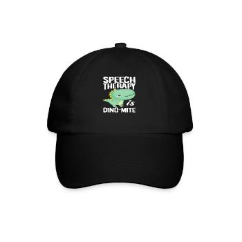 Sprachtherapie Ist Dino - Baseballkappe - Schwarz/Schwarz - Vorne