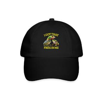 Ich habe diesen Frosch in mir. Froschliebhaber, He - Baseballkappe - Schwarz/Schwarz - Vorne