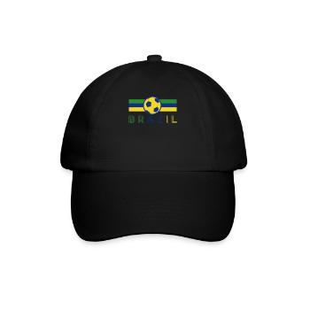 Brasilien Brazil shirt Brasilianer Rio de Janeirao - Baseballkappe - Schwarz/Schwarz - Vorne