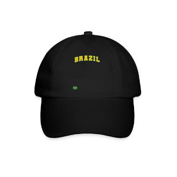 Brasilien Brazil shirt Brasilianer Rio de Janeirao - Baseballkappe - Schwarz/Schwarz - Vorne