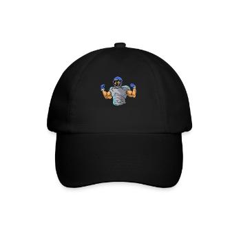 Sport Rugby Schreiend Spieler Fußball - Baseballkappe - Schwarz/Schwarz - Vorne