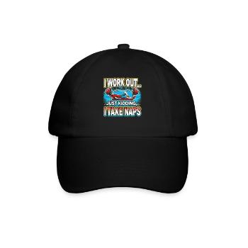 Ich trainiere Nur ein Scherz Ich mache Nickerchen - Baseballkappe - Schwarz/Schwarz - Vorne