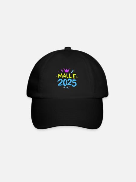 Malle 2025 Mallorca Urlaub - Baseballkappe - Schwarz/Schwarz