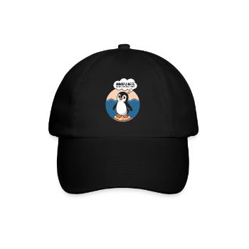 Achtsamkeit Weil Erwachsensein Schwer Ist - Baseballkappe - Schwarz/Schwarz - Vorne
