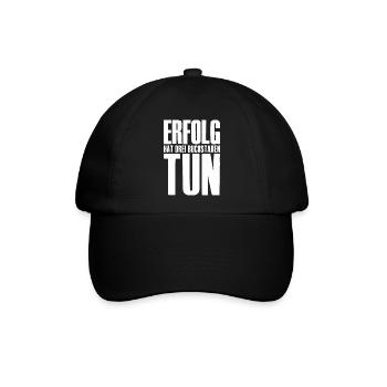 Erfolg Spruch für Gründer Unternehmer Startup - Baseballkappe - Schwarz/Schwarz - Vorne