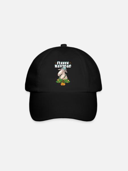 Feliz Navidad Fleece Navidad Schaf Weihnachten Fun - Baseballkappe - Schwarz/Schwarz