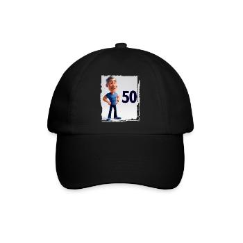 Glücklicher Mann in seinen 50 Jahren - Baseballkappe - Schwarz/Schwarz - Vorne