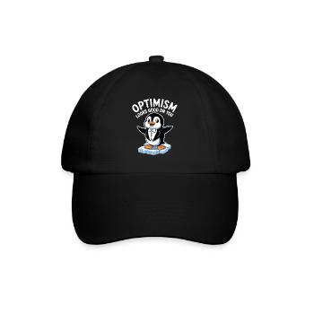 Optimismus Steht Dir Gut Pinguin - Baseballkappe - Schwarz/Schwarz - Vorne