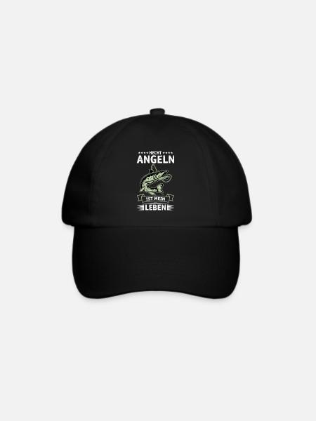 HECHT ANGELN IST MEIN LEBEN Angler Outfit Hecht - Baseballkappe - Schwarz/Schwarz