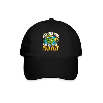 Ich schwöre, ich habe auf deine Füße gezielt - Baseballkappe - Schwarz/Schwarz - Vorne