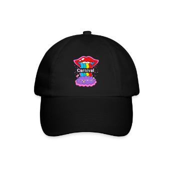 Carnival Regenbogen Farben - Baseballkappe - Schwarz/Schwarz - Vorne