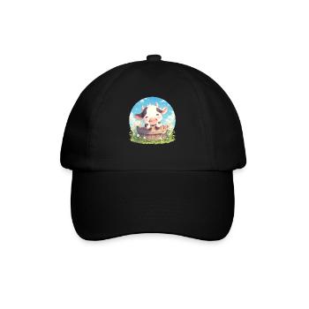 Kühe Kuh - Baseballkappe - Schwarz/Schwarz - Vorne