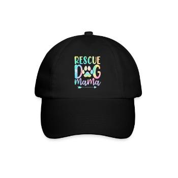 Rettungshund Mama Pflegehund Mama Tie Dye Tier - Baseballkappe - Schwarz/Schwarz - Vorne
