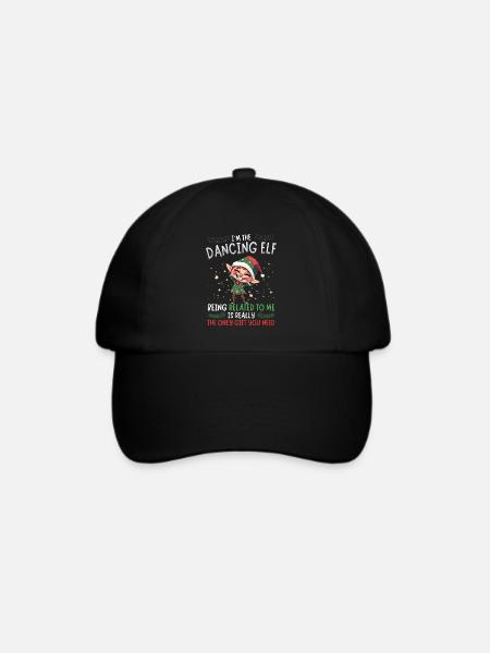 I'm the Dancing Elf - Partnerlook Weihnachten - Baseballkappe - Schwarz/Schwarz