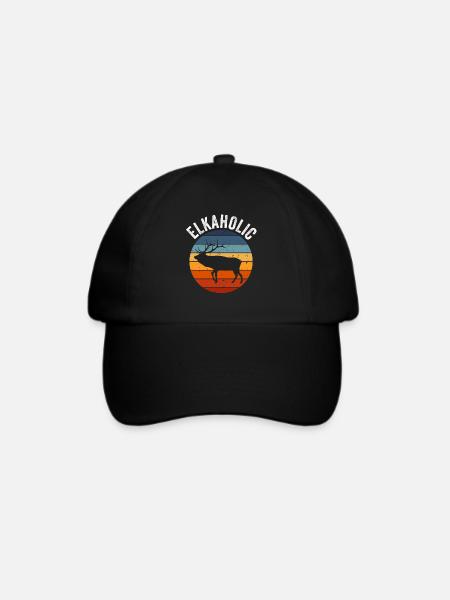 Elchjagd Elkaholische Jäger - Baseballkappe - Schwarz/Schwarz