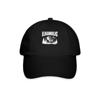 Elchjagd Elkaholische Jäger - Baseballkappe - Schwarz/Schwarz - Vorne