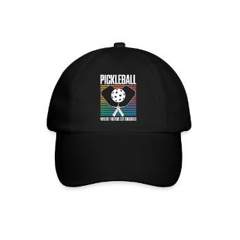 Pickleball Spruch Lustiges Pickleball Geschenk - Baseballkappe - Schwarz/Schwarz - Vorne