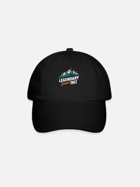 Legendär Seit 1962 Wanderer Geburtstag Bergwandern - Baseballkappe - Schwarz/Schwarz