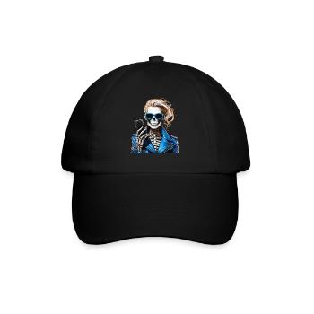 SKELETT FRAU SMARTPHONE - Baseballkappe - Schwarz/Schwarz - Vorne